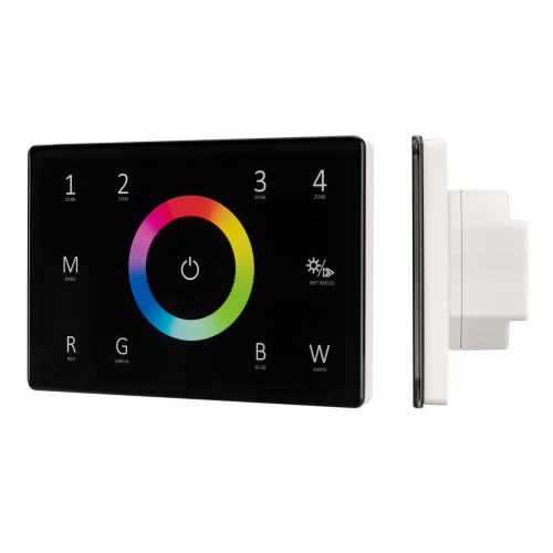 Панель Sens SMART-P85-RGBW Black 230V 4 зоны RF Arlight 028405