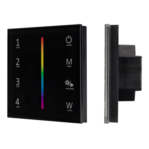 Панель Sens SMART-P30-RGBW Black 230V 4 зоны RF Arlight 027104