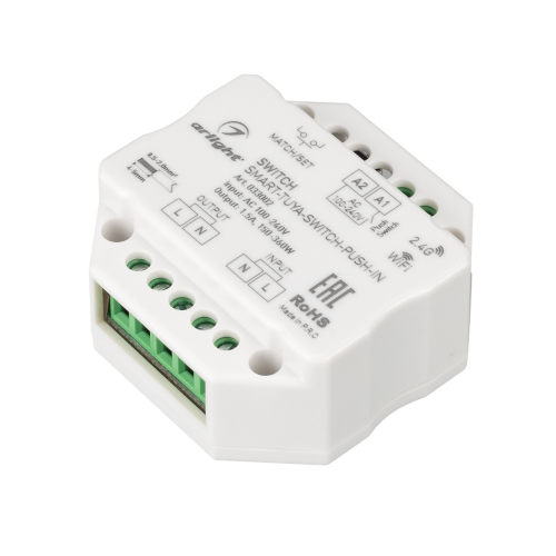 Контроллер-выключатель SMART-TUYA-SWITCH-PUSH-IN 230V 1.5A WiFi RF Arlight 033002