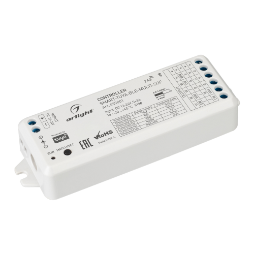 Контроллер SMART-TUYA-BLE-MULTI-SUF 12-24V 5x3A RGB-MIX RF Arlight 033001