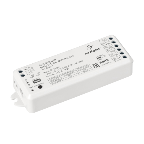 Контроллер SMART-TUYA-WIFI-MIX-SUF 12-36V 2x5A RF Arlight 034501