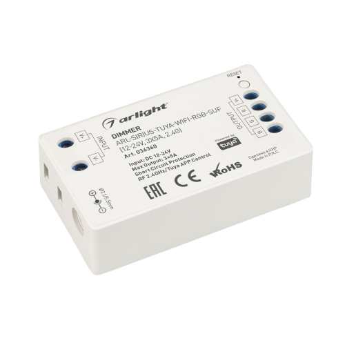 Диммер ARL-SIRIUS-TUYA-WIFI-RGB-SUF 12-24V 3x5A RF Arlight 036360