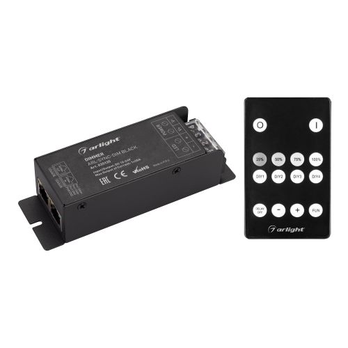 Диммер ARL-SYNC-DIM Black 12-24V 1x25A ПДУ 14кн RF RJ45 Arlight 035135
