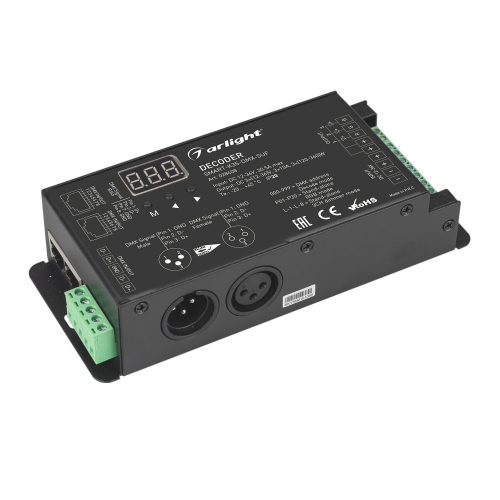 Декодер SMART-K35-DMX-SUF 12-36V 3x10A XLR3 Arlight 028408