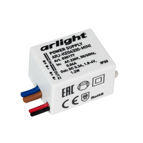 Блок питания ARJ-KE04300-MINI 0,3A 1,8-4V 1,2W Arlight 030177
