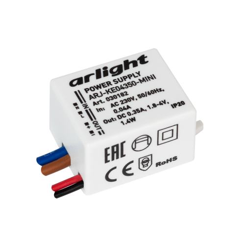 Блок питания ARJ-KE04350-MINI 0,35A 1,8-4V 1,4W Arlight 030182