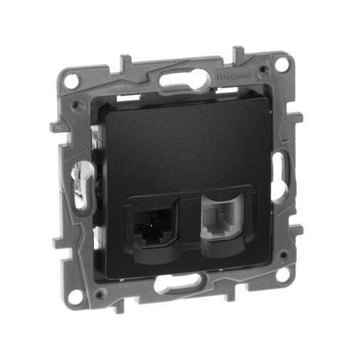Механизм розетки телефонной RJ-11/интернет RJ-45 Legrand ETIKA 672652
