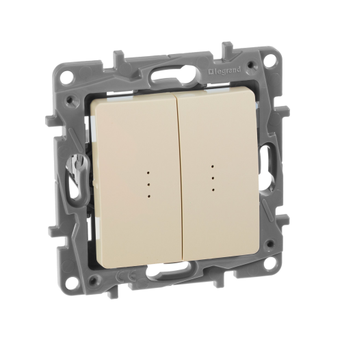Переключатель двухклавишный с подсветкой Legrand ETIKA 672316