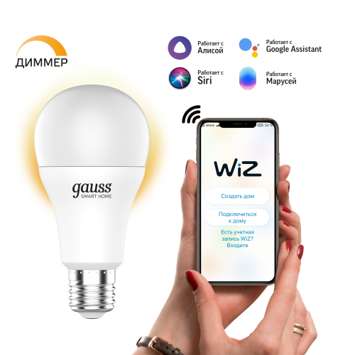 Светодиодная лампа Gauss SMART HOME A60 10W 1055Lm 2700K E27 1070112