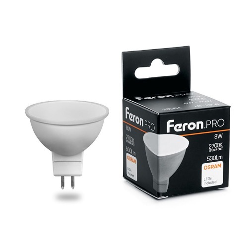 Светодиодная лампа Feron LB-1608 MR16 8W 530Lm 2700K G5.3 38089