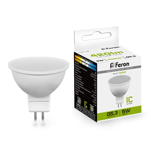 Светодиодная лампа Feron 5W 420Lm 4000K G5.3 25126
