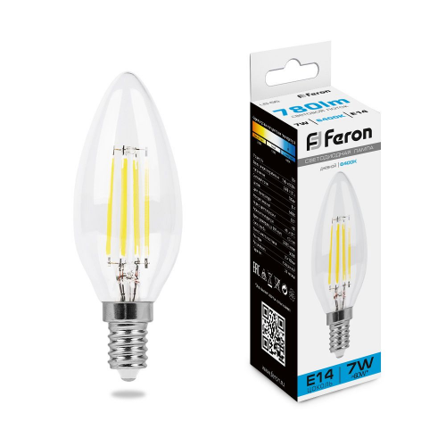 Светодиодная лампа Feron Свеча 7W 780Lm 6400K E14 38227