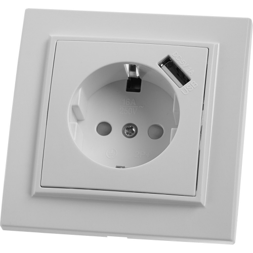Розетка с/з + USB Stekker ЭРНА 39051