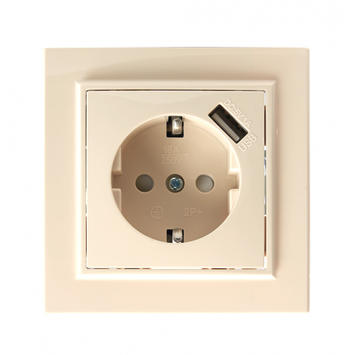 Розетка с/з + USB Stekker ЭРНА 39237