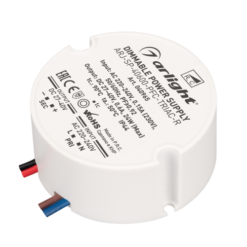 Диммируемый блок питания ARJ-SP-40600-PFC-TRIAC-R 0,6A 27-40V 24W Arlight 040965