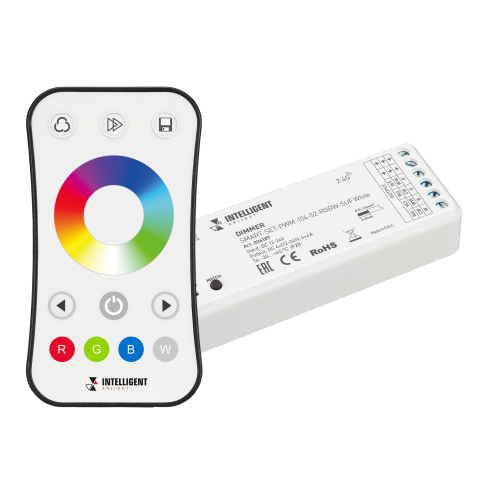 Комплект диммер с пультом SMART-SET-PWM-104-52-RGBW-SUF White 12-24V 192-384W 4x4A Arlight 036187