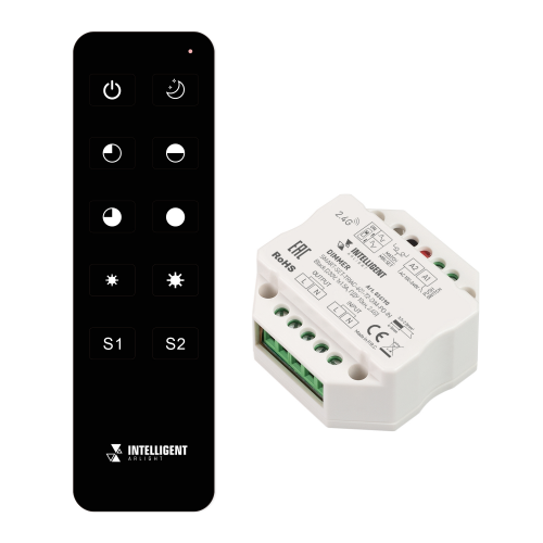 Комплект диммер с пультом SMART-SET-TRIAC-601-72-DIM-PD-IN Black 100-240V 150-360W 1x1,5A Arlight 036190