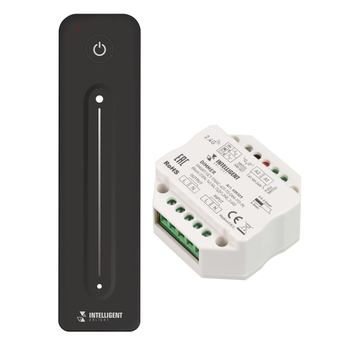 Комплект диммер с пультом SMART-SET-TRIAC-601-72-DIM-PD-IN Black 100-240V 150-360W 1x1,5A Arlight 039329