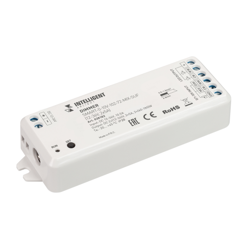 Диммер SMART-0-10V-102-72-MIX-SUF 12-36V 120-360W 2x5A Arlight 038182