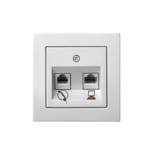 Розетка интернет RJ-45/телефонная RJ-11 Liregus EPSILON 28-034