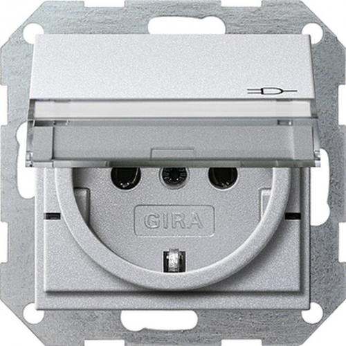 Розетка с/з со шторками и крышкой Gira SYSTEM 55 276226