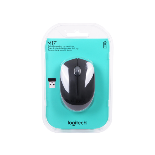 Мышь беспроводная Logitech M171 Black USB(Radio) оптическая, 1000 dpi, 2 кнопки + колесо