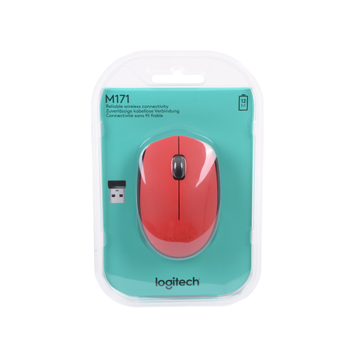 Мышь беспроводная Logitech M171 Red USB(Radio) оптическая, 1000 dpi, 2 кнопки + колесо