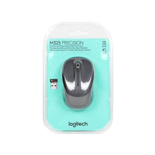 Мышь беспроводная Logitech M325 Dark grey USB(Radio) оптическая, 1000 dpi, 2 кнопки + колесо