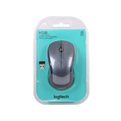 Мышь беспроводная Logitech M310 Black/Silver USB(Radio) оптическая, 1000 dpi, 2 кнопки + колесо