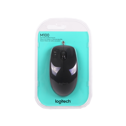 Мышь Logitech M100 Dark grey USB проводная, оптическая, 1000 dpi, 2 кнопки + колесо