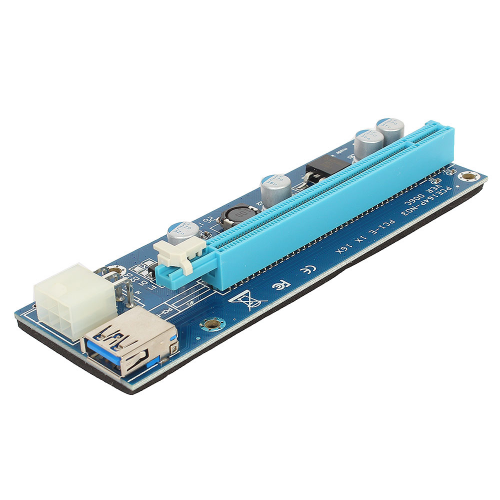 Райзер ST-16X03 с PCI-E 1x на PCI-E 16x с 60 см USB 3.0 и 6 pin Molex на SATA кабелями, OEM