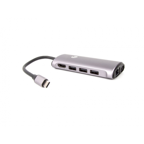 Концентратор USB VCOM CU463 USB 3.1 Type-C - HDMI/3 x USB3.0/RJ-45/USB Type-C/SD/TF