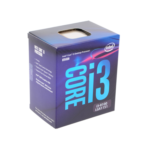 Процессор Intel Core i3-8100 BOX TPD 65W, 4/4, Base 3.6GHz, 6Mb, LGA1151 (Coffee Lake)