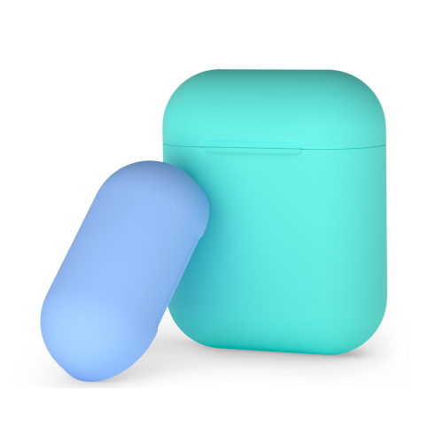 Силиконовый чехол Deppa для AirPods, двухцветный (мятный/голубой)