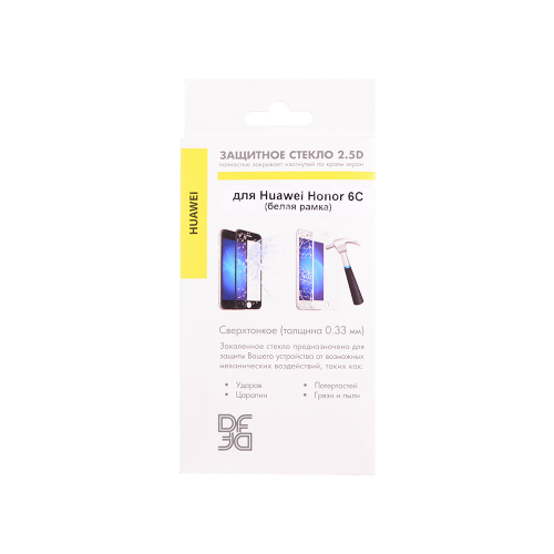 Закаленное стекло с цветной рамкой (fullscreen) для Huawei Honor 6C DF hwColor-11 (white)