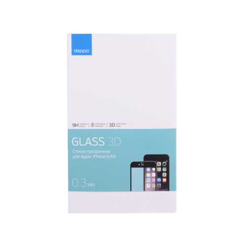 Защитное стекло 3D Deppa для Apple iPhone 6/6S, 0.3 мм, черное