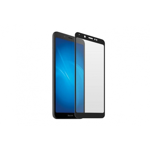 Закаленное стекло с цветной рамкой для Xiaomi Redmi 7A DF xiColor-64 black (fullscreen+fullglue)