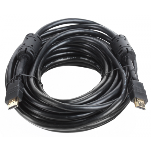 Кабель Telecom HDMI to HDMI (19M -19M) ver.1.4b, 2 фильтра, 10 м, с позолоченными контактами (CG511D-10M)