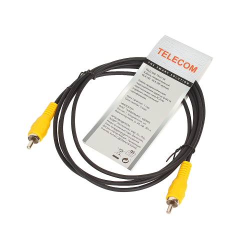 Кабель соединительный RCA (M) - RCA (M) черный 1,5m, Telecom TAV4158-1.5M