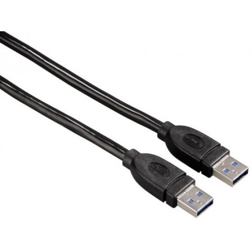 Кабель соединительный USB 3.0 AM-AM 1.8м Hama экранированный черный H-54500