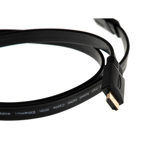 Кабель HDMI VCOM CG522F-1M черный 1 м плоский, ver. 2.0