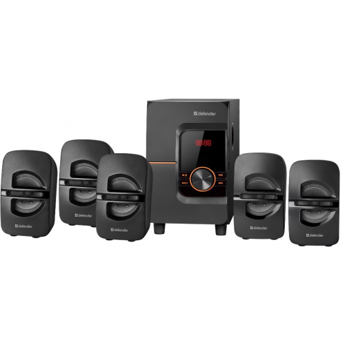 Колонки DEFENDER Cinema 52 52Вт, BT/FM/MP3/SD/USB/LED/RC 52 Вт, 40-20000 Гц, пульт ДУ, Bluetooth, mini Jack, 220V