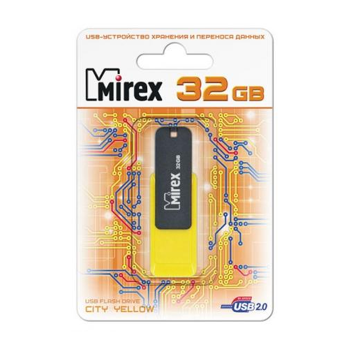 USB флешка Mirex City 32Gb Black-yellow (13600-FMUCYL32) USB 2.0