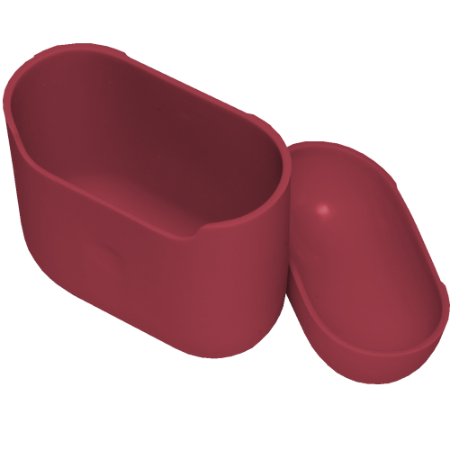 Чехол силиконовый Brosco для Apple AirPods 2 розово-красный AIRP2-SLIM-SILICON-HIBISCUS