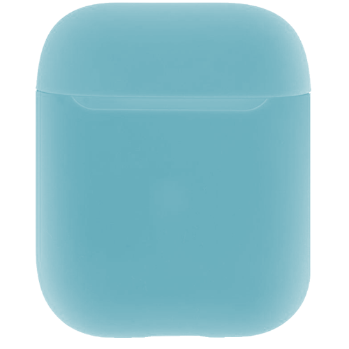 Чехол силиконовый Brosco для Apple AirPods 2 голубой AIRP2-SLIM-SILICON-SKYBLUE