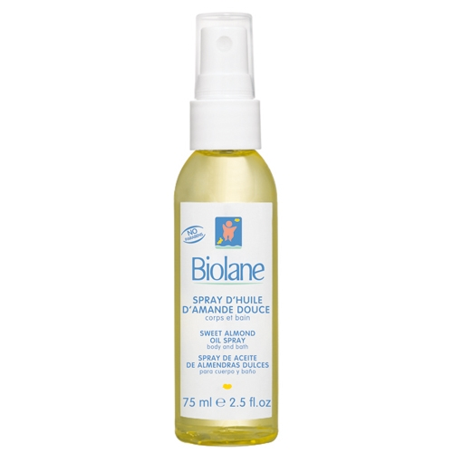 Biolane Масло-Спрей Spray D'Huile D'Amande Douce Нежное Миндальное с Витамином Е для Детей с Первых Дней Жизни, 75 мл