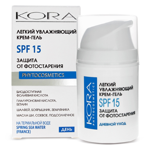 Кора Крем-Гель Cream Gel Light Moisturizing Легкий Увлажняющий Spf-15, 50 мл