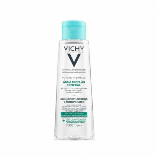 VICHY Вода Purete Thermal Мицеллярная с Минералами для Жирной и Комбинированой Кожи, 200 мл
