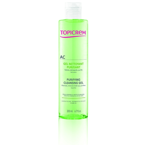Topicrem Гель AC Gel Nettoyant Purifiant Очищающий Оздоравливающий АК, 200 мл