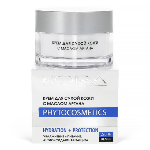 Кора Крем Cream for Dry Face Skin with Argan Oil для Сухой Кожи Лица с Маслом Аргана, 50 мл